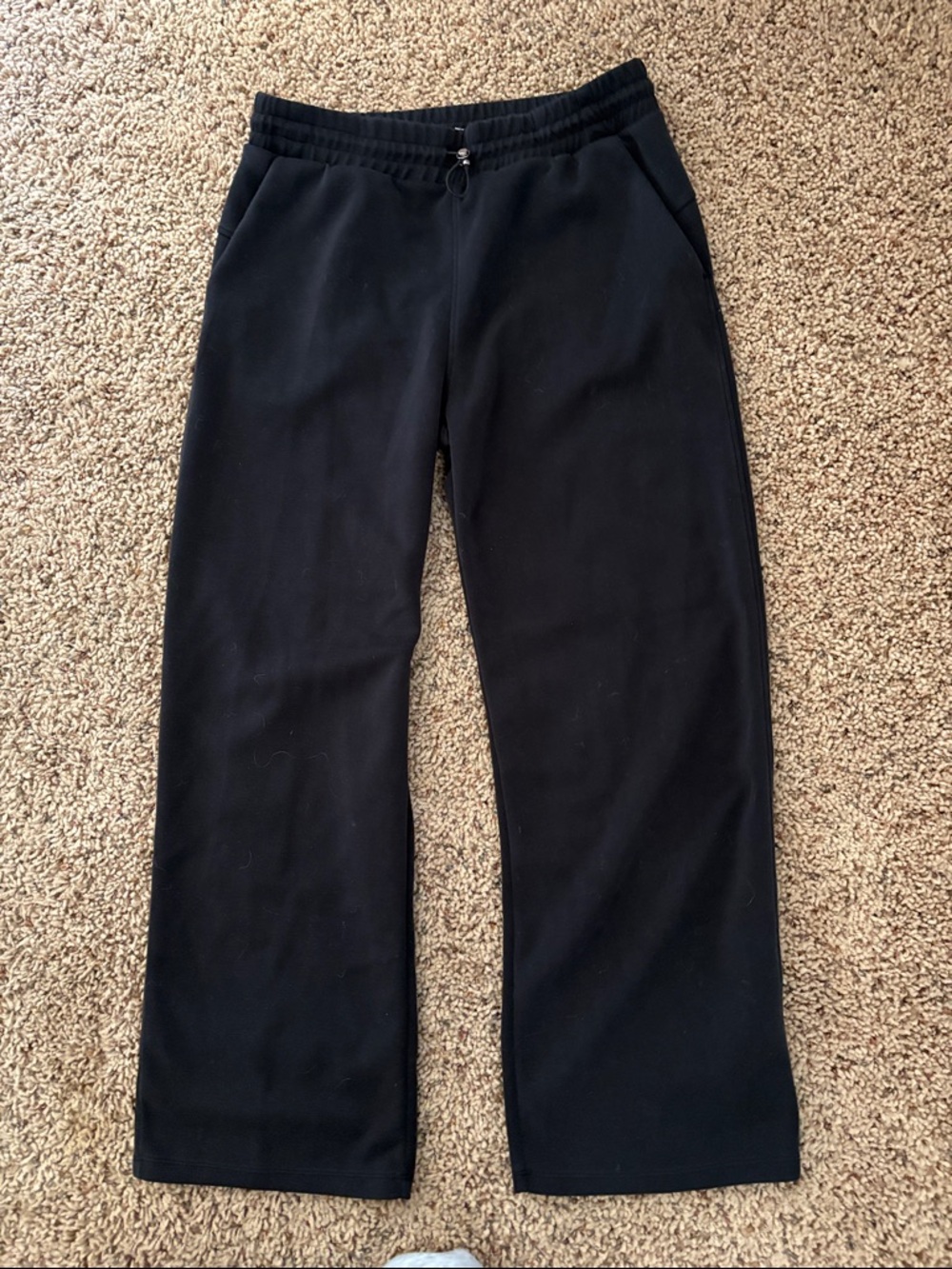 Black Wide-Leg Pull-On Pants